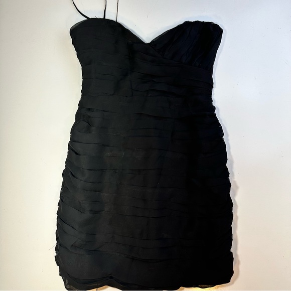 Walter By Walter Baker Black Ruched Chiffon Strapless Party Mini Dress NWT S - Picture 5 of 16